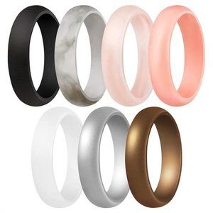 Women’s Silicone Wedding Ring - Rubber Wedding Band - Multiple Sizes Available
